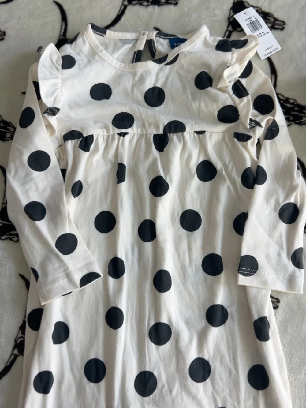 NWT Old Navy Baby Girl Polka Dot Romper Heart Bib Set 18-24M